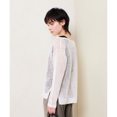 リネンコードメッシュプルオーバー