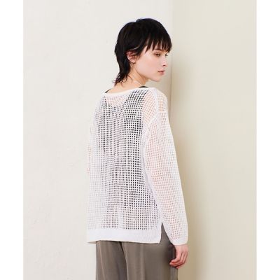 リネンコードメッシュプルオーバー