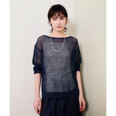 リネンコードメッシュプルオーバー