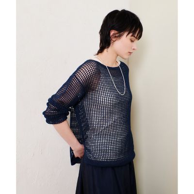 リネンコードメッシュプルオーバー