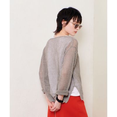 リネンコードメッシュプルオーバー