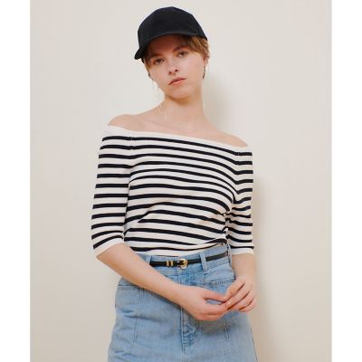 ＜allureville (Women)＞２ＷＡＹ　ネック５分袖プルオーバー
