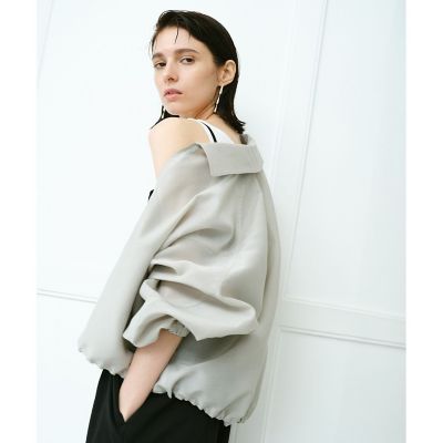 オーガンジーステンカラーブルゾン | allureville (Women