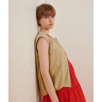 チノギャザリングヘムジレブルゾン