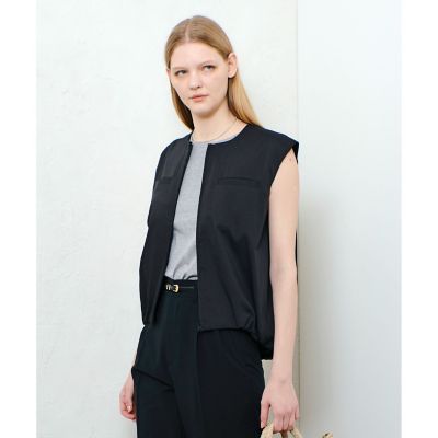 チノギャザリングヘムジレブルゾン