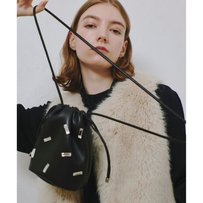 ＜allureville (Women)＞フェイクレザービジューポシェット　ショルダーバッグ