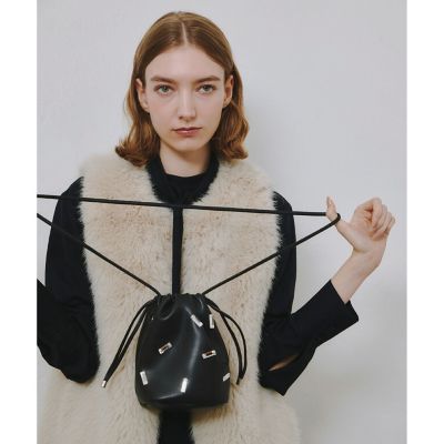 MAX MARA アウトレット● フェイクファーコンビ ホーボーバッグ MAX MARA アウトレット○ フェイクファーコンビ ホーボーバッグ