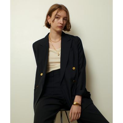 allureville (Women)/アルアバイル トリアセサイロピークドラペルジャケット 67ネイビー コート・ジャケット【三越伊勢丹/公式】