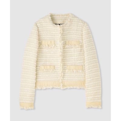 allureville (Women)/アルアバイル ジオリカツイードラウンドネックジャケット 04アイボリー コート・ジャケット【三越伊勢丹/公式】