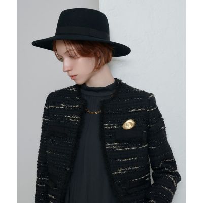 allureville (Women)/アルアバイル ジオリカツイードラウンドネックジャケット 95ブラック コート・ジャケット【三越伊勢丹/公式】