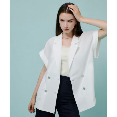 メッシュフレンチスリーブジャケット スラブメッシュフレンチスリーブジャケット | allureville (Women