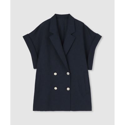 allureville (Women)/アルアバイル スラブメッシュフレンチスリーブジャケット 67ネイビー コート・ジャケット【三越伊勢丹/公式】