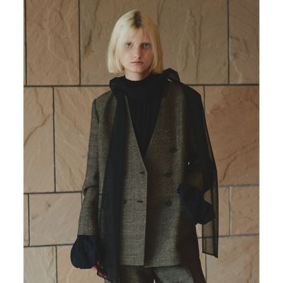 ＜allureville (Women)＞リネンウールダブルブレストジャケット