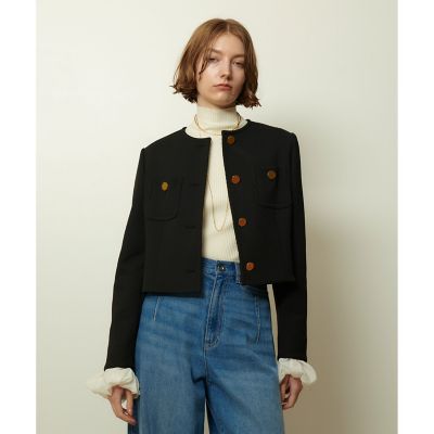 ダンボールジャージノーカラージャケット | allureville (Women