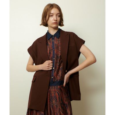 allureville (Women)/アルアバイル ウールライクポリツイルジレジャケット 81ブラウン コート・ジャケット【三越伊勢丹/公式】