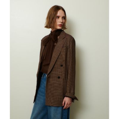 美品♡アルアバイル リオペルカラーチェックダブルジャケット S アルアバイル リオペルカラーチェックダブルジャケット レディース