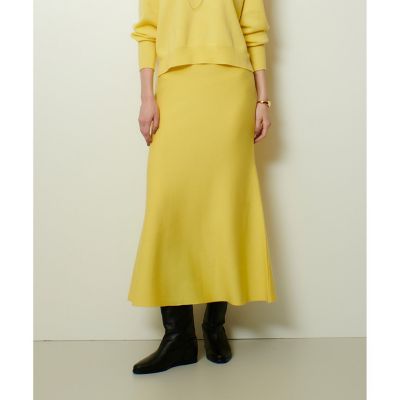 allureville (Women)/アルアバイル ウール混Wフェイスナローマーメイドスカート 25ライトイエロー ロングスカート【三越伊勢丹/公式】