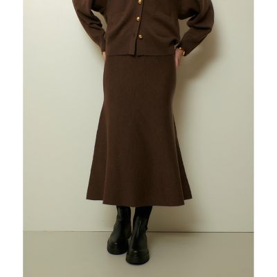 allureville (Women)/アルアバイル ウール混Wフェイスナローマーメイドスカート 82Dブラウン ロングスカート【三越伊勢丹/公式】