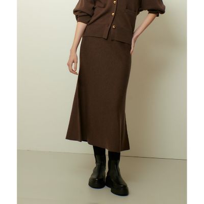 ウール混Wフェイスナローマーメイドスカート | allureville (Women