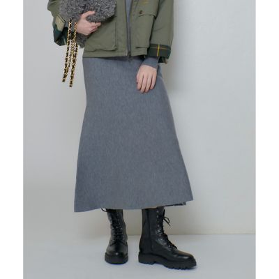allureville (Women)/アルアバイル ウール混Wフェイスナローマーメイドスカート 92グレー ロングスカート【三越伊勢丹/公式】