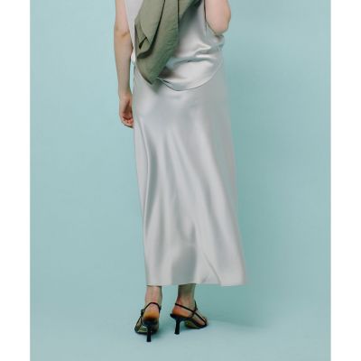 allureville アルアバイル サテンアシメシャーリングスカート サテンアシメシャーリングスカート | allureville (Women