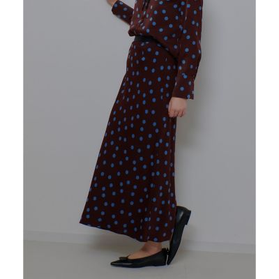 アルアバイル allureville 25年秋冬物水色ドット柄ロングスカート02 コインドットナロースカート | allureville (Women)/アルアバイル