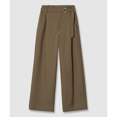 allureville リネン混 シェルタリングヨークレスパンツ イエロー allureville リネン混 シェルタリングヨークレスパンツ イエロー
