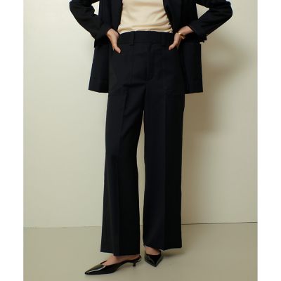 allureville (Women)/アルアバイル トリアセサイロシアーワイドパンツ 67ネイビー パンツ・ズボン【三越伊勢丹/公式】