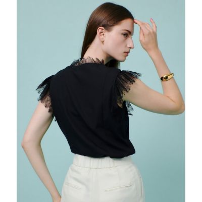 allureville ブラウス シャツ レースカラー レディース ブラック レースカラーブラウス | allureville (Women)/アルアバイル | 三越