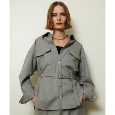 allureville (Women)/アルアバイル サキソニーCPOシャツ 92グレー トップス【三越伊勢丹/公式】