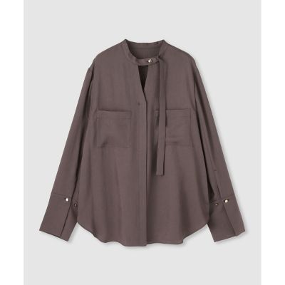 allureville (Women)/アルアバイル ブライトツイルアシメボウブラウス 81ブラウン トップス【三越伊勢丹/公式】