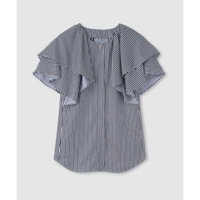 ＜allureville (Women)＞レイヤーラッフルスリーブブラウス
