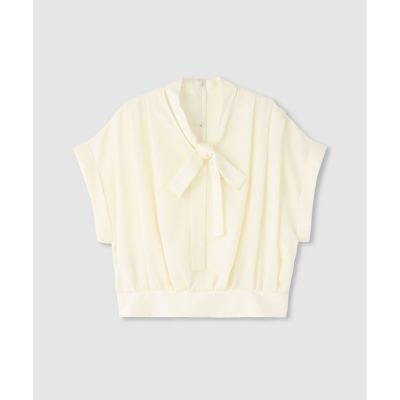 ＜allureville (Women)＞ボウタイタックフレンチスリーブブラウス