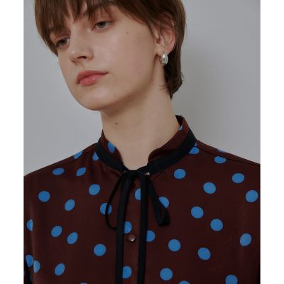 ＜allureville (Women)＞コインドットナロータイブラウス