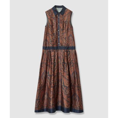 美品　アルアバイル　allureville　ペイズリープリントワンピース OFFICINAペイズリープリントワンピース | allureville (Women