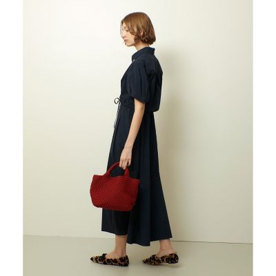 overE　ドロストシャツワンピース　ボルドー overE ドロストシャツワンピース ボルドー