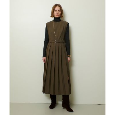 サイドスリットプリーツロングワンピース | allureville (Women