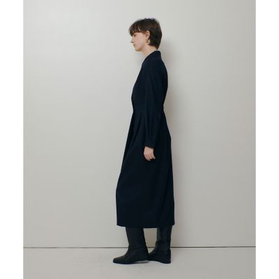 Salvatore Ferragamo ワンピース ウール 黒 カシュクール風 ウールポリカシュクール風ワンピース | allureville (Women
