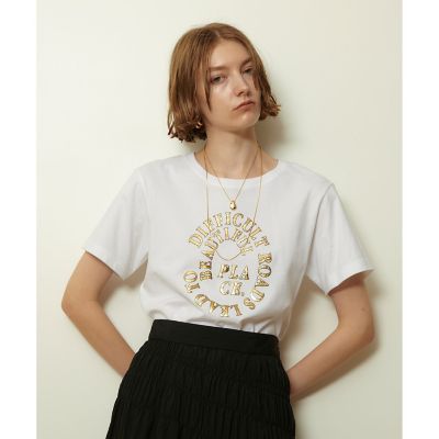 ＜allureville (Women)＞クラッキング箔ロゴＴ