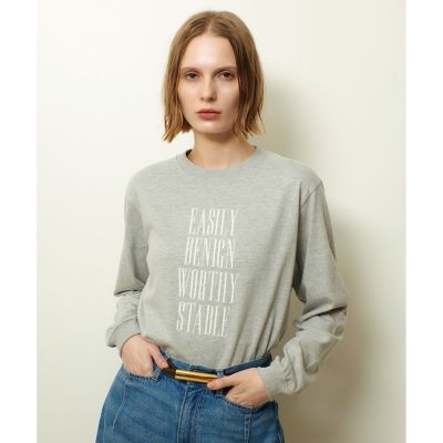 allureville (Women)/アルアバイル フロッキーナローフォントロゴロングTシャツ 91ライトグレー トップス【三越伊勢丹/公式】