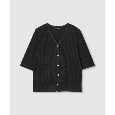 allureville (Women)/アルアバイル ソチッドウェービーV プルオーバー 95ブラック トップス【三越伊勢丹/公式】