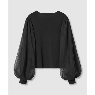 新品　LOULOU WILLOUGHBY フリリースリーブプルオーバー LOULOU WILLOUGHBY】ドットチュールジコスリーブプルオーバー