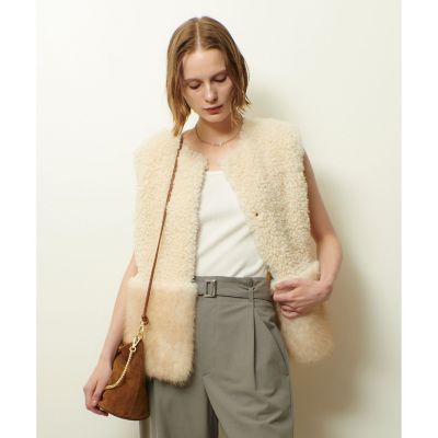 フェイクボアコンビニットジレ | allureville (Women