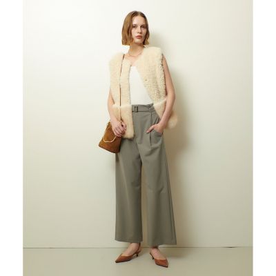 love tree ベージュ ボア ジレ フェイクボアコンビニットジレ | allureville (Women