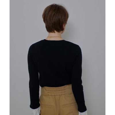 【未使用】2024✨️完売品 アルアバイル カフス ドッキング プルオーバー 黒 レースカフスドッキングプルオーバー | allureville (Women