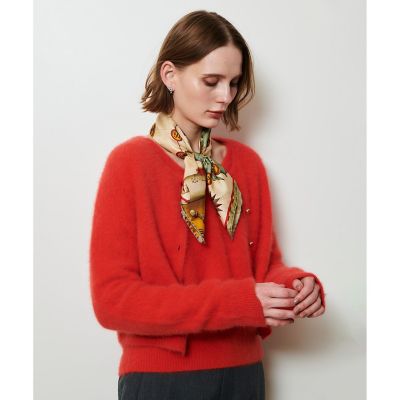 allureville (Women)/アルアバイル カシミヤブレンドファー加工カーディガン 31オレンジ トップス【三越伊勢丹/公式】