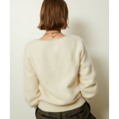 カシミヤブレンドファー加工Vプルオーバー | allureville (Women
