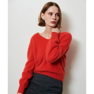 カシミヤブレンドファー加工Vプルオーバー | allureville (Women