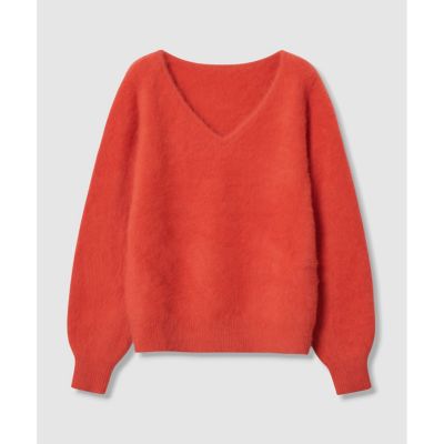 カシミヤブレンドファー加工Vプルオーバー | allureville (Women