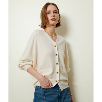 allureville (Women)/アルアバイル ウールスムースカーディガン 02オフホワイト トップス【三越伊勢丹/公式】